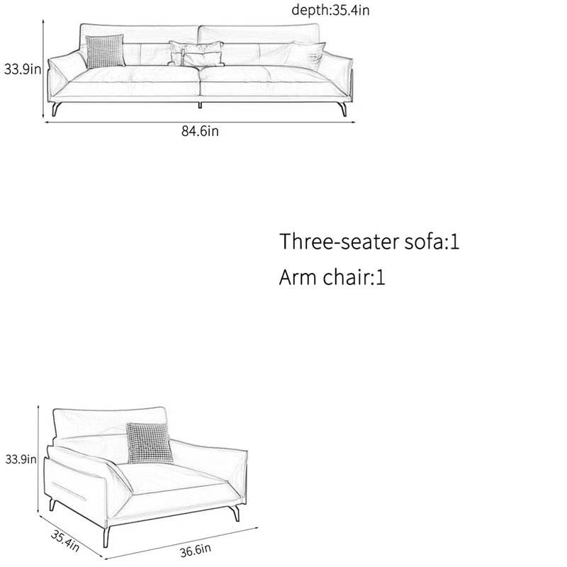 Nordic simple modern office sofa set