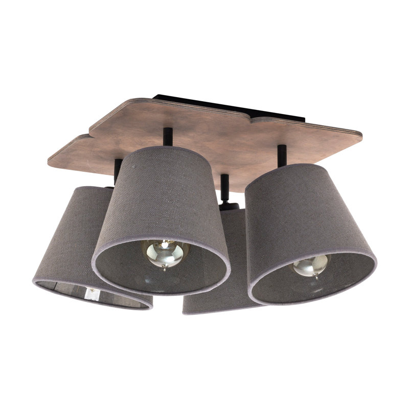 Erbil Semi Flush Mount, Brown, Grey
