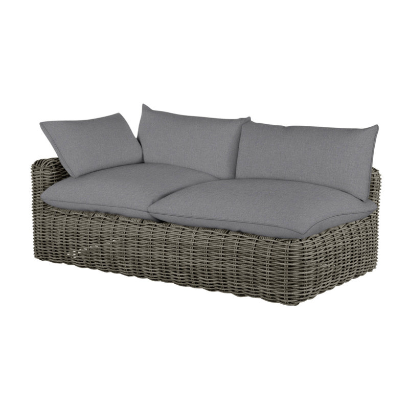 Causeuse Montecito tissée avec accoudoir à droite, gris S., Welt, Argent Vérone, Slate Grey