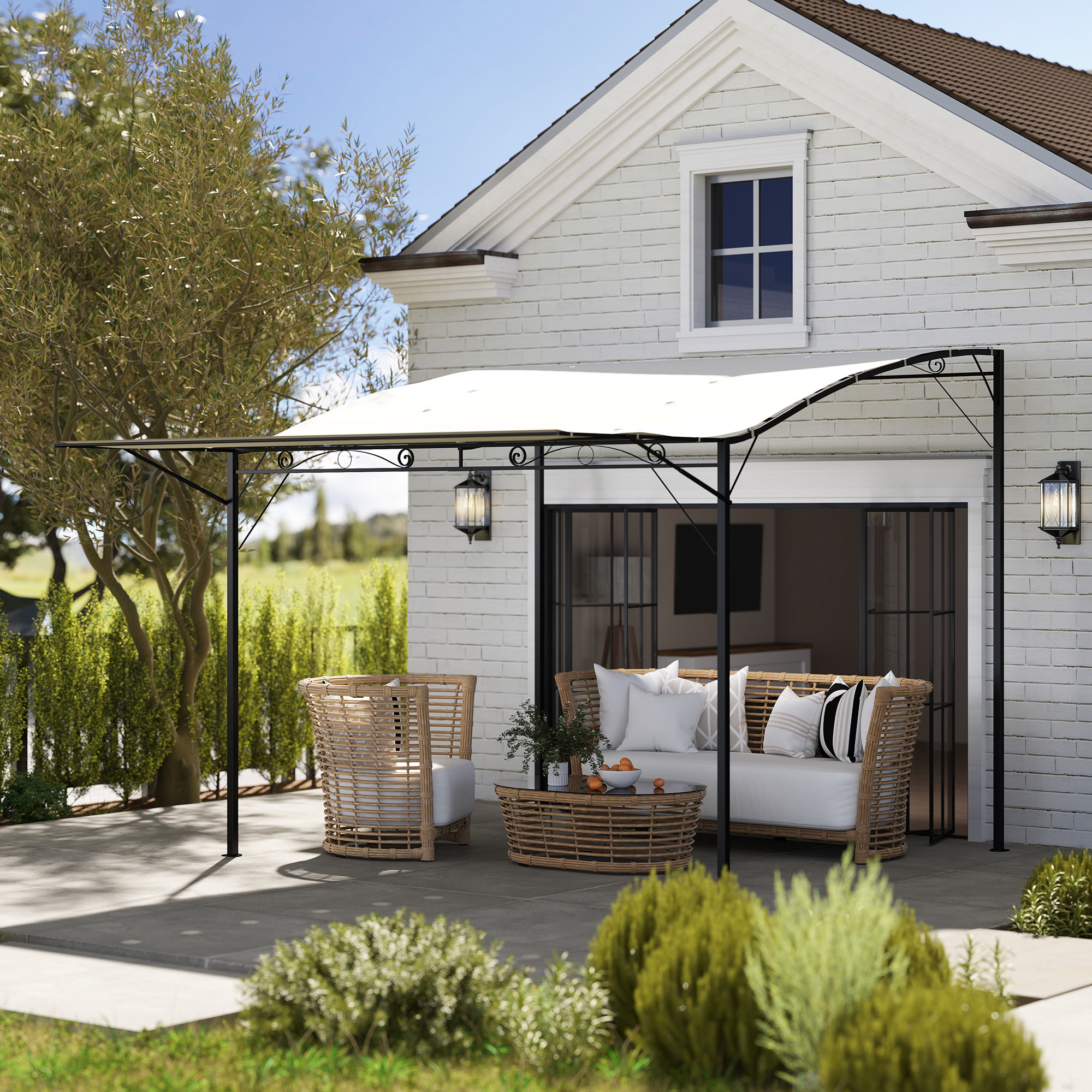Outsunny 10' x 8' Outdoor Pergola and Patio Gazebo, Extendable