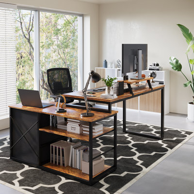 Modular L-Shaped Steel Computer Desk