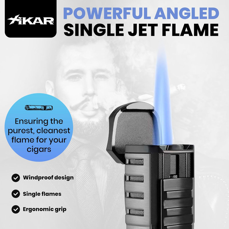Torche à flamme simple Xikar Tactical 1, bronze à canon, Argent