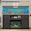 Support d'aquarium 75-120 gallons avec prise de courant - support d'aquarium robuste, style maison de campagne rustique, capacité de 1000 lb, portes de grange coulissantes réglables, brun foncé