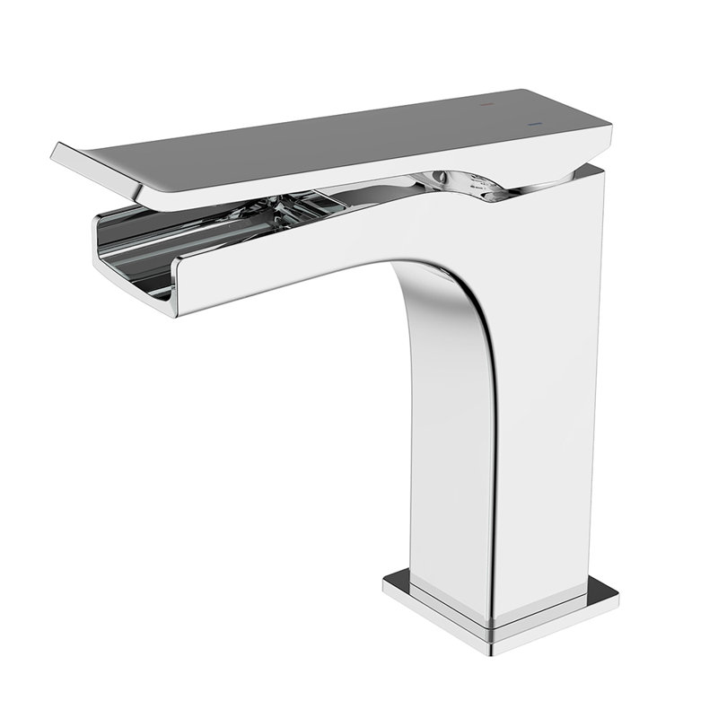 Robinet de salle de bain à un trou, Chrome poli