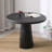 Black Round Solid Wood Dining table-1861383281