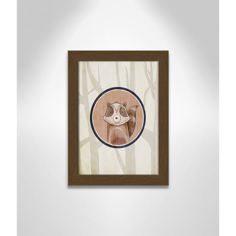 Animaux de la forêt, impression sur papier 1 pi, Encadré plat noyer, H 14 po x l 10 po x P 0,6 po