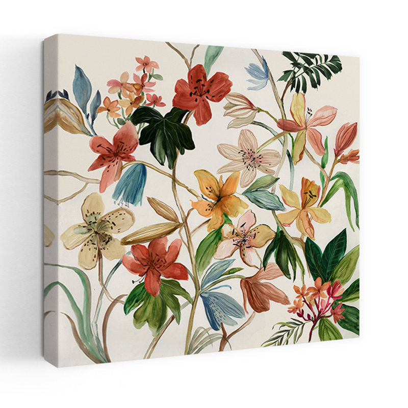 Art floral tropical tropical luxuriant délicat, H 18 po x l 18 po