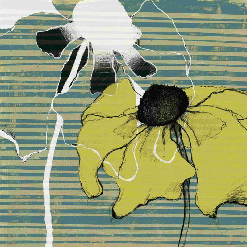 Coquelicots superposés II, H 12 po x l 12 po x P 1,25 po