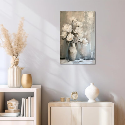 Reproduction d'art botanique blanc dans un vase Acanto