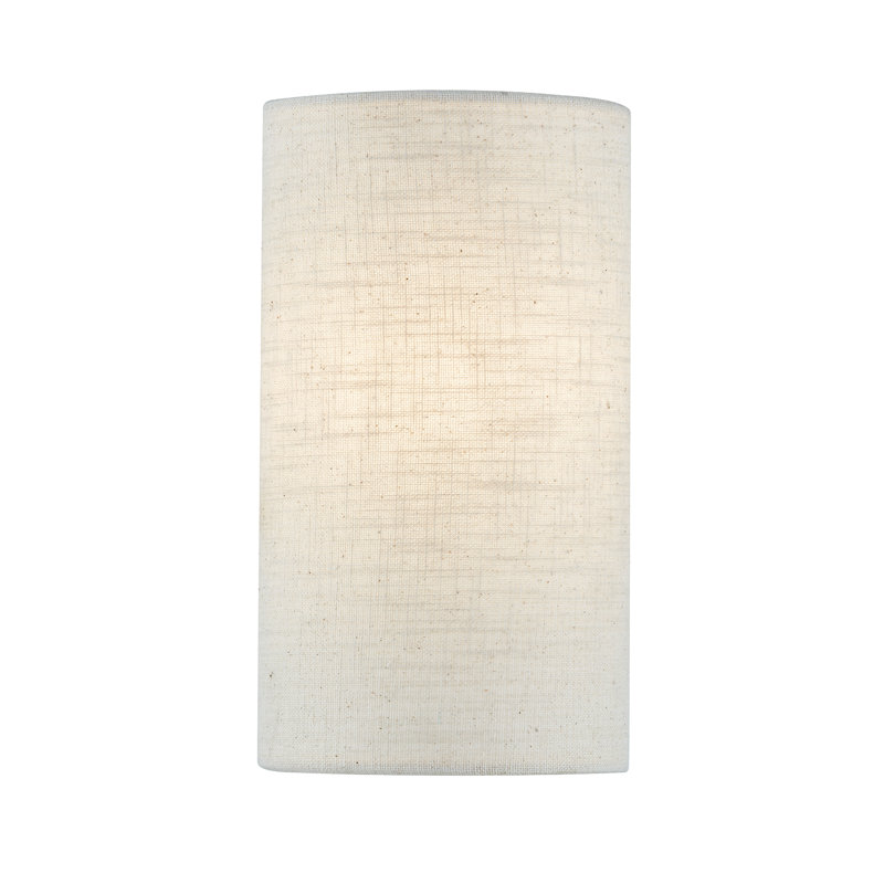 Textile - Petite applique murale cylindrique ADA - Abat-jour en tissu de lin, Crème, H 10 po x l 5,5 po