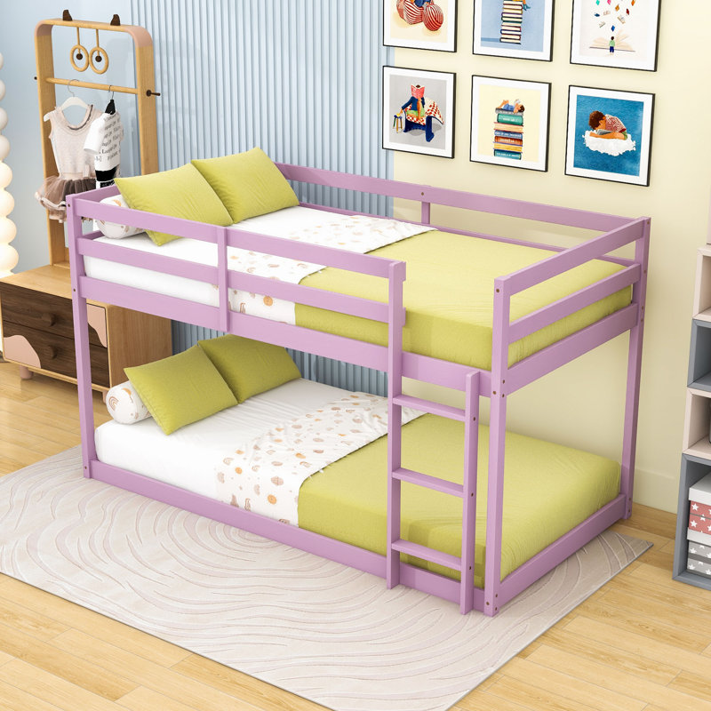 Lit superposé simple au-dessus de simple en bois avec rangement spacieux et caractéristiques de sécurité améliorées