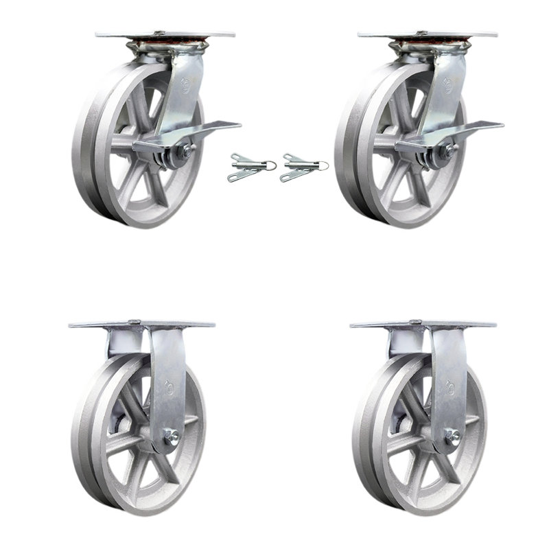4-Piece Semi Steel Caster Set