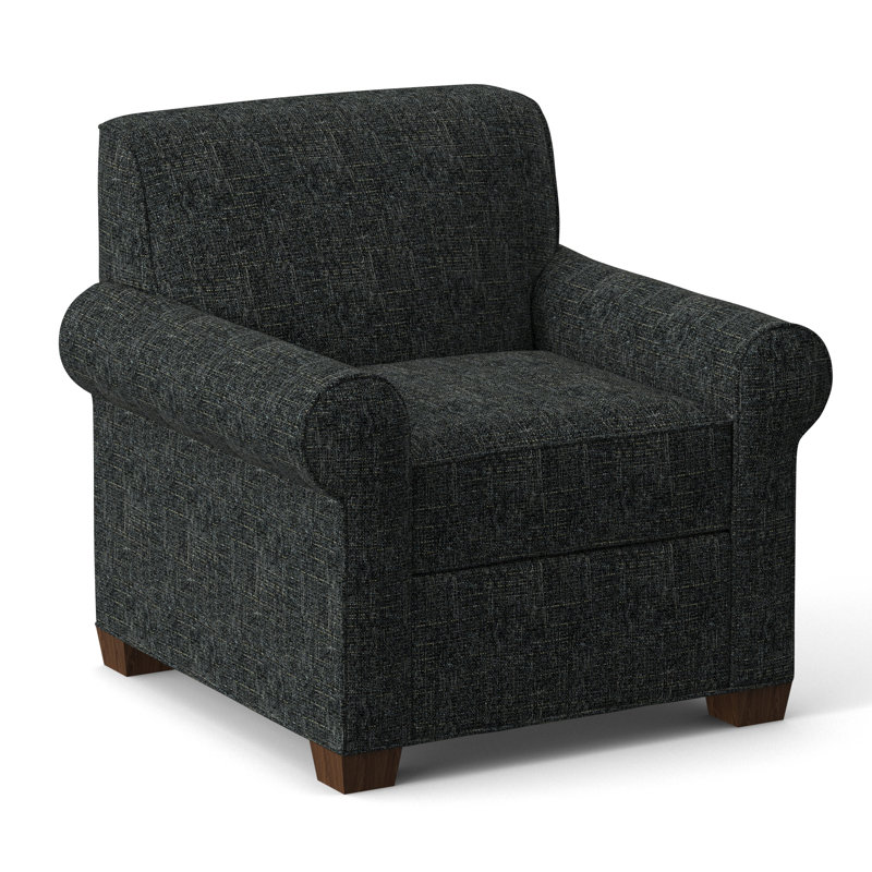 Finn Upholstered Armchair, Montana Walnut, Connelly Crow