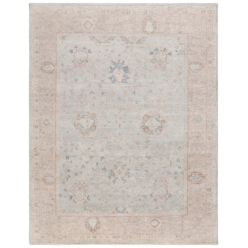 Tapis oriental en laine et coton noué à la main Oushak, Rectangle 10 pi x 14 pi