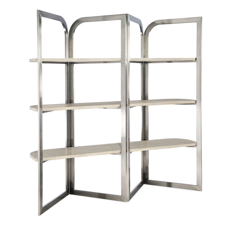 Modern Mood 78" Brown/Gray Oak and Metal Etagere