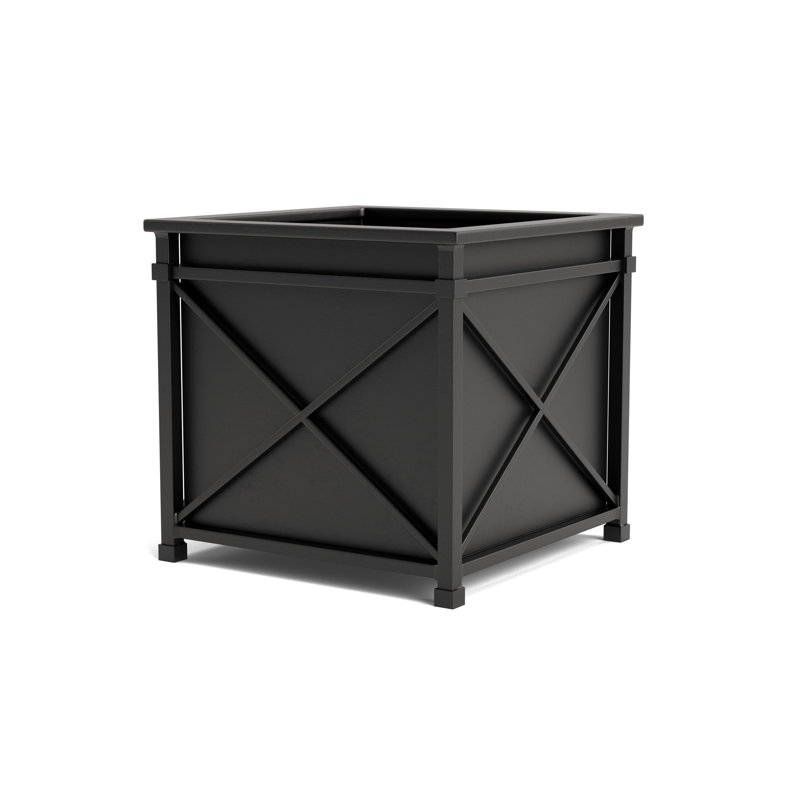 Venetian Metal Planter, Textured Pewter