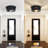  2-Pack Black Flush Mount Ceiling Light – Industrial Farmhouse Metal Cage Ceiling Lamp With E26 Base For Kitchen, Entryway, Hallway (10.63In)