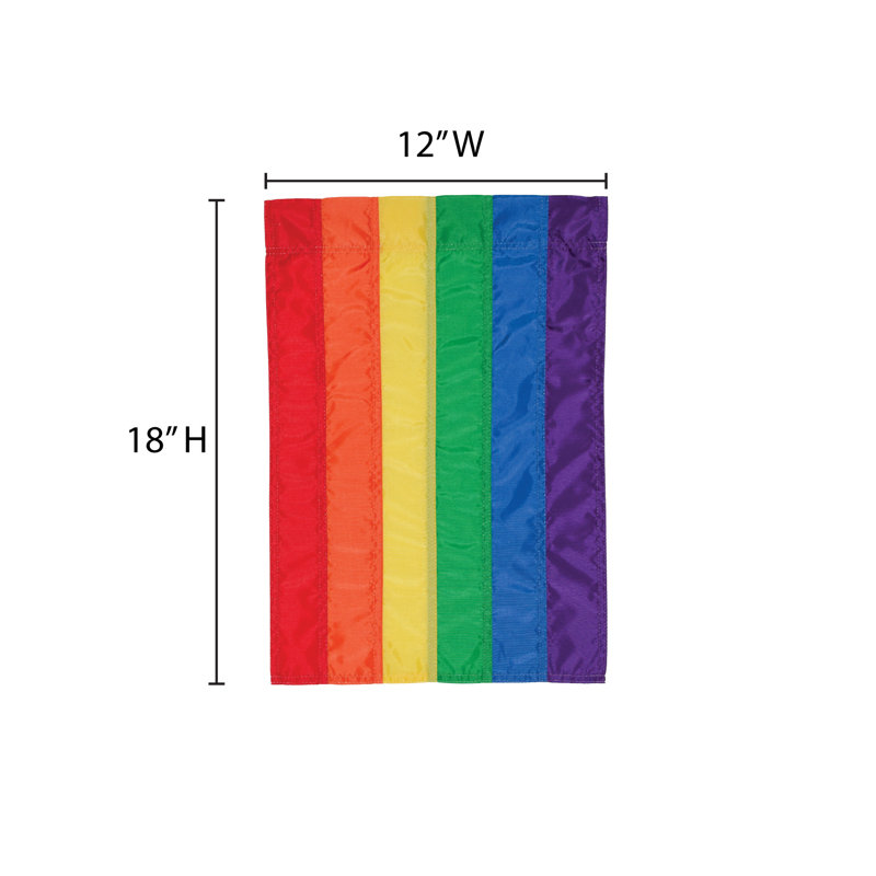 Rainbow Garden Flag, 12" W x 18" H