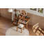 Ensemble de coiffeuse en bois de style bohémien 39 "avec prise de charge, port USB et tabouret, coiffeuse avec 3 tiroirs de rangement et 1 tiroir rectangulaire en rotin