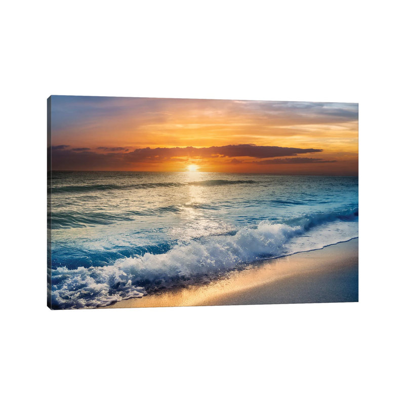 " Beach Sunrise In South Florida " by Susanne Kremer, 40" H x 60" W x 1.5" D