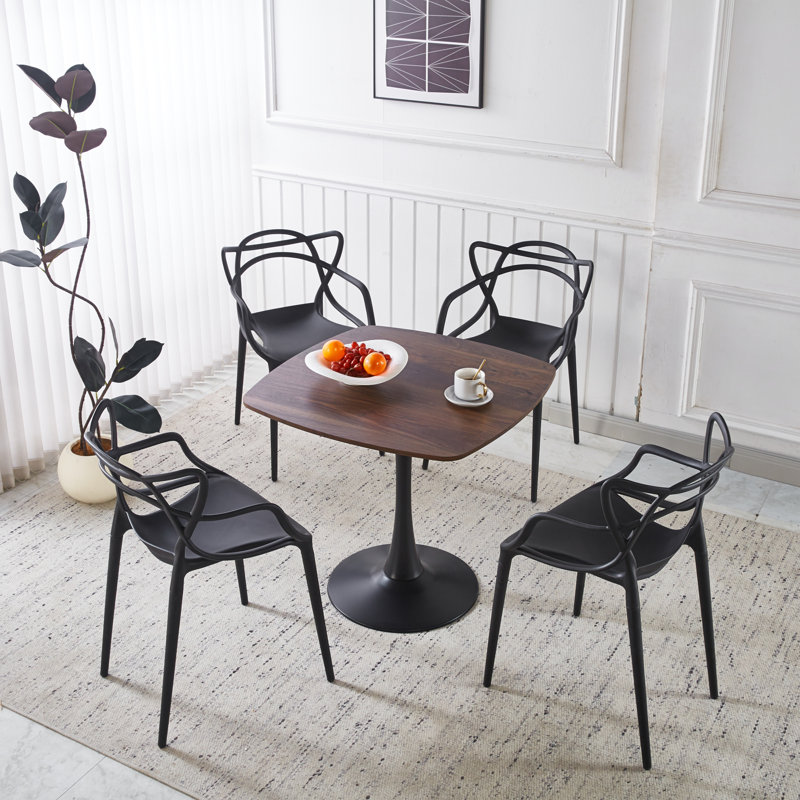 Table de salle à manger compacte et moderne, en MDF et en métal, idéale pour les petits espaces de cuisine