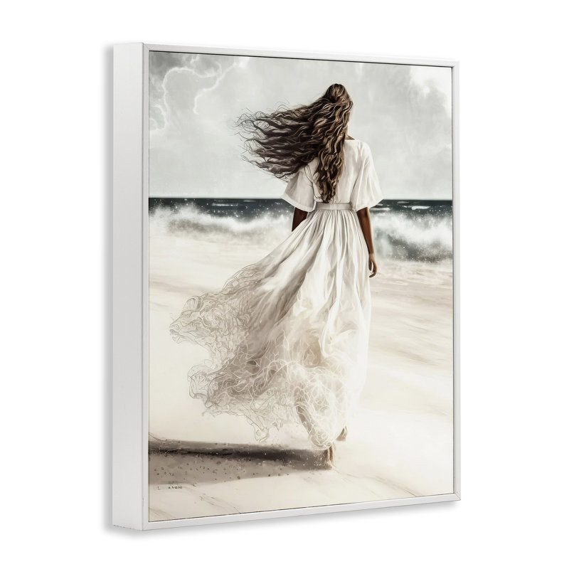  Reproduction d'art giclée encadrée par Beachado, H 14 po x l 11 po, Estampe numérique encadrée blanc bord de mer