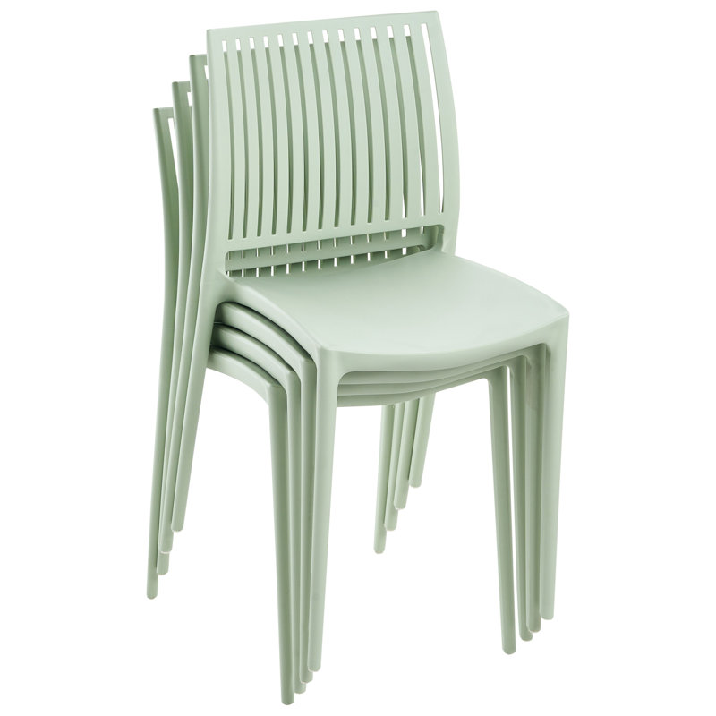 Stackable Outdoor Patio Dining Side Chair, Green