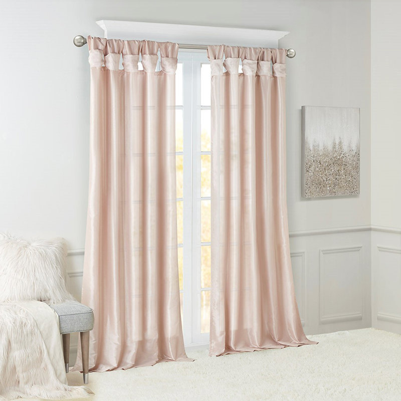 Panneau de rideau simple en polyester Geels, Rosé