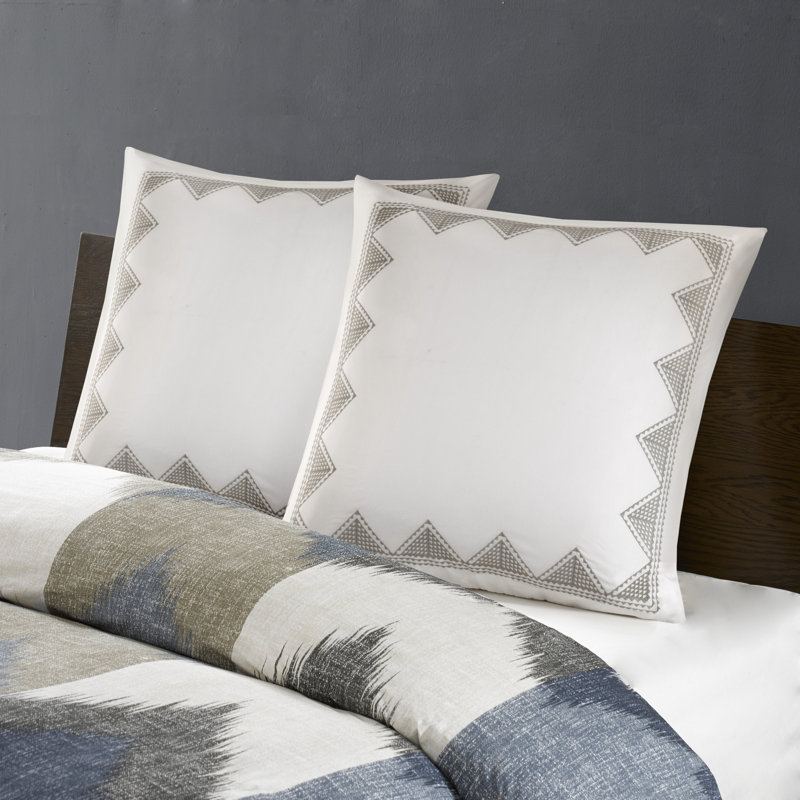 Isla Cotton Embroidered Euro Sham, White