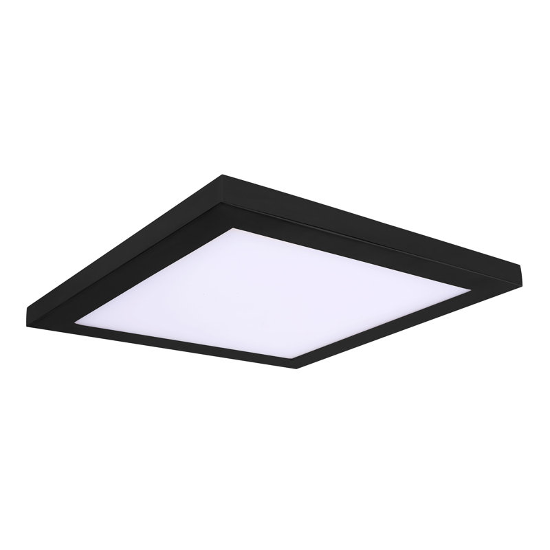 Lumière carrée 120v 5cct, H 13 po x l 13 po x P 1,5 po, Noir mat