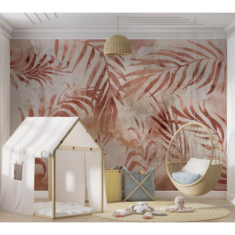 Papier peint botanique - mémoire rose, L 82 po x l 118 po