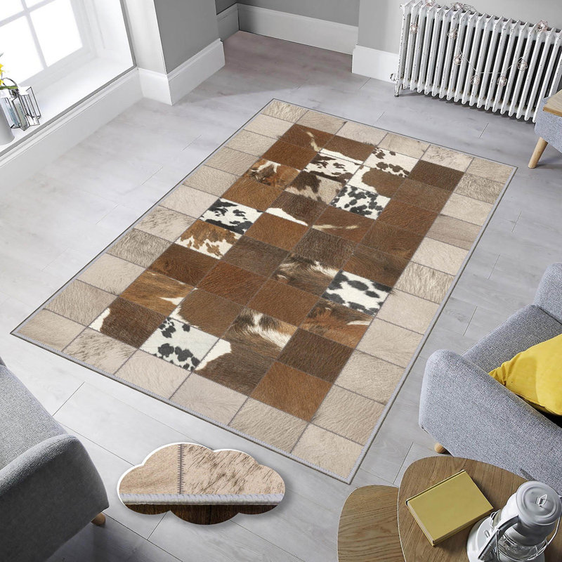 Stylish Woven Carpet, 5.2 x 7.5 Feet | 100% Polyester, 0.3 in Pile Height, Antibacterial, Non-Slip PVC Dot Underside | Machine Washable, 3D Digital Print | Perfect for Living Room, Bedroom & Home Décor