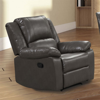 Fauteuil inclinable oscillant de style transitionnel avec accoudoirs coussinés et similicuir respirant pour un confort ultime