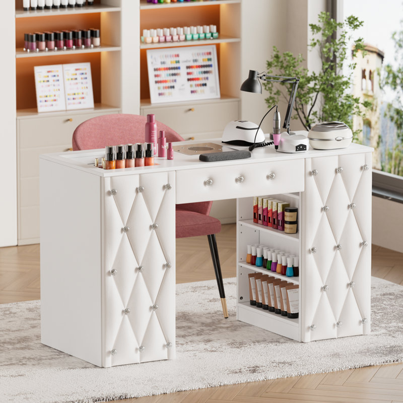 Pakasept Manicure Table Nail Desk For Nail Tech, Nail Desk W/dust Collector