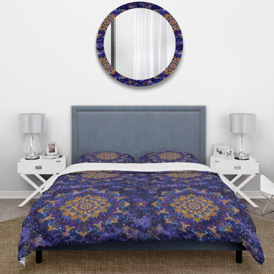 Purple Gold Boho Mosaic II - Boho Duvet Cover Set