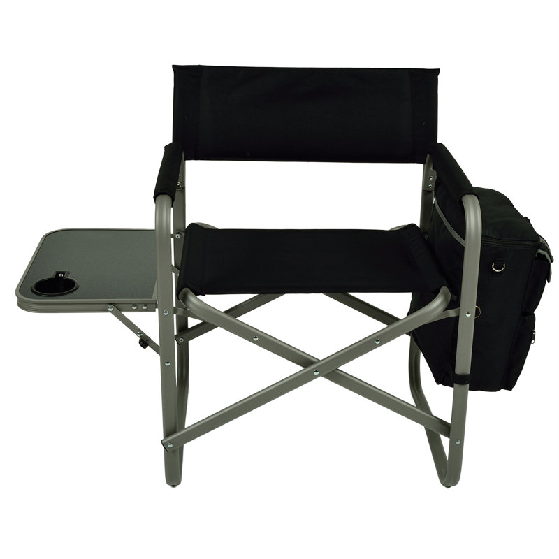 Chaise de sport pliante 17 Stories Deluxe, Noir, noir, noir, noir