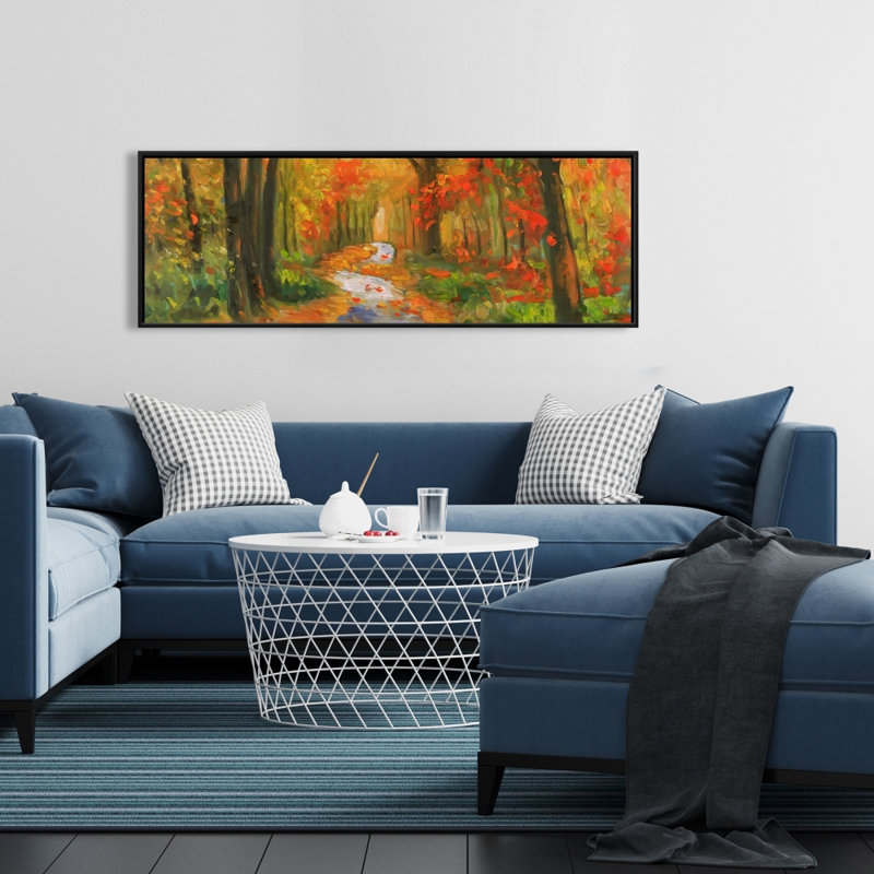 Reproduction d'automne sur toile, H 16 po x l 48 po