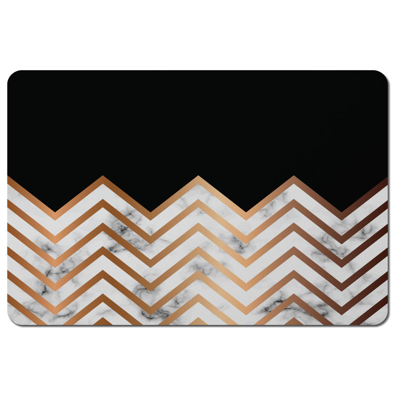 Rozella Polyester, Wood Chevron Rectangle Placemat