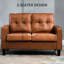Accoudoir brun de 51,5 po de largeur, cuir pu 2 pour un look moderne avec accoudoirs, décoration charmante