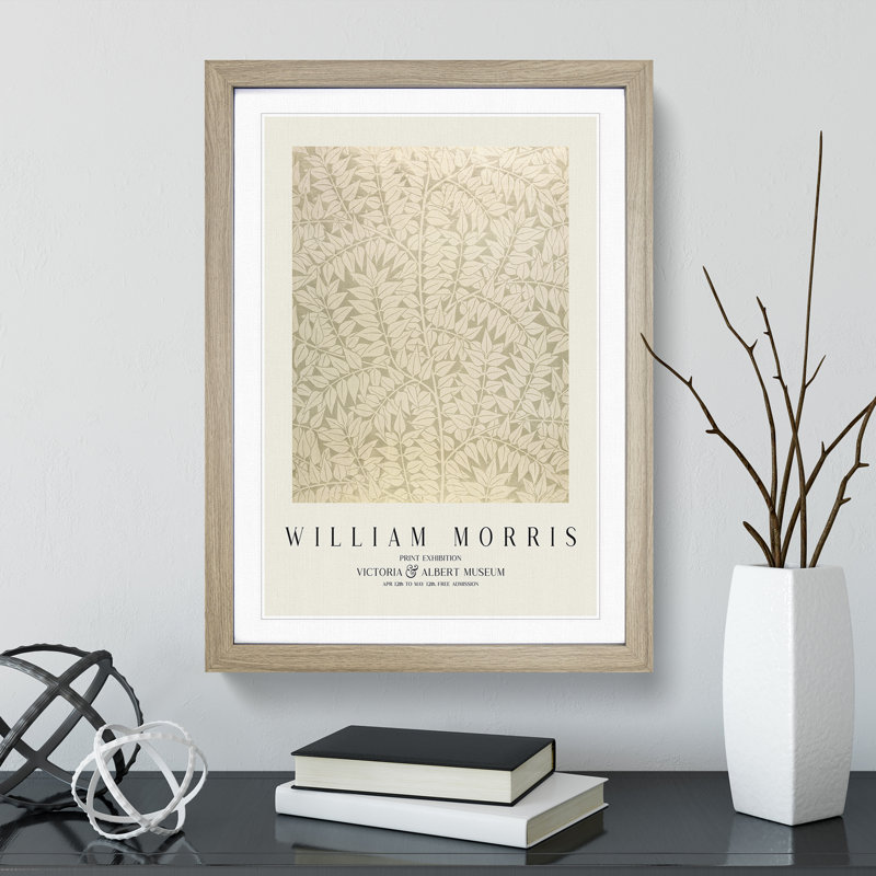 Branch by William Morris - Picture Frame Art Prints, 48cm H x 36cm W x 2cm D, Oak