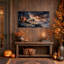 «Hiker with Lantern on Snowy Mountain Path», art mural sur toile-301665657