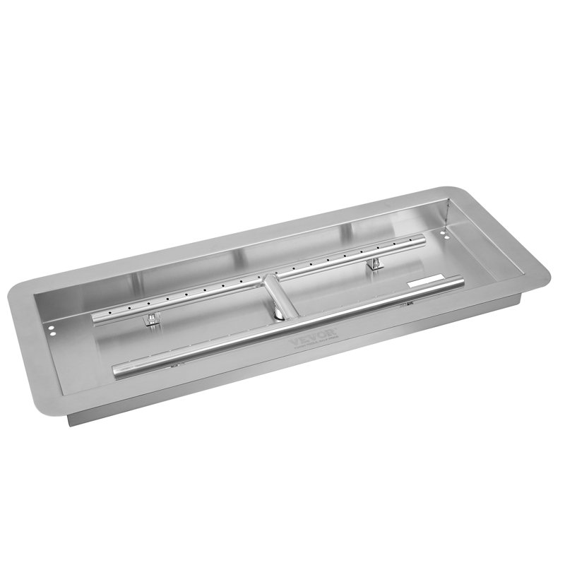 Ensemble de brûleur / brûleur rectangulaire en acier inoxydable, H 2,91 po x l 26,5 po x P 10,51 po