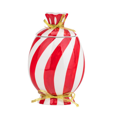 10 Strawberry Street Graduated Peppermint Candy Canister
