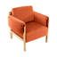 Fauteuil d'appoint Sistrunk moderne et glamour en velours orange avec accoudoirs rembourrés et structure en métal doré-1824161107