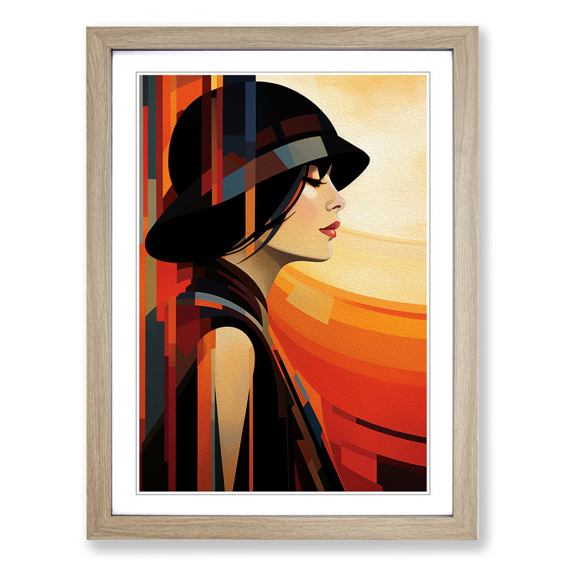 Single Picture Frame Print on Wood, 46cm H x 34cm W, Oak Framed
