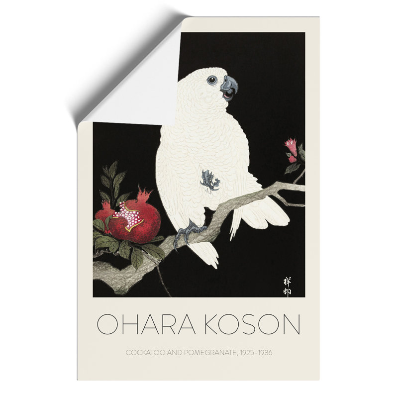 Cockatoo & Pomegranate Print by Ohara Koson - Frameless Print, 59cm H x 42cm W x 0.1cm D