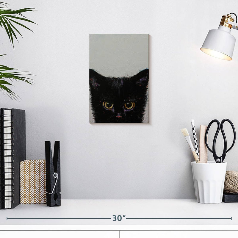 Brampt Black Kitten, 12" H x 8" W
