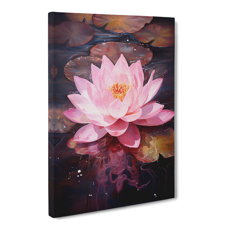 Lotus Flower Abstract No.2 - Wrapped Canvas Print, 76cm H x 50cm W x 3cm D