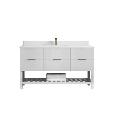Catalina 60'' Single Bathroom Vanity with Quartz Top