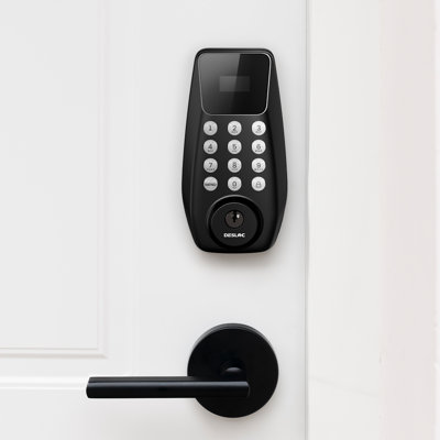 Sleek Line Series Desloc Keypad Smart Lock And Levers With Access Screen